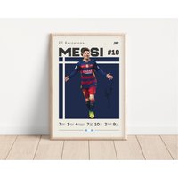 Lionel Messi Poster, Fc Barcelona, Fußball Sport Geschenk Für Ihn von NordicPrintsAthletes