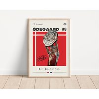 Martin Odegaard Poster, Fc Arsenal, Fußball Sport Geschenk Für Ihn von NordicPrintsAthletes