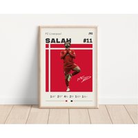 Mohamed Salah Poster, Fußball Fussball Sportposter, Geschenk Für Ihn von NordicPrintsAthletes