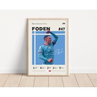 Phil Foden Poster, Manman City Fußball Sport Geschenk Für Ihn von NordicPrintsAthletes