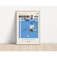 Rodri Poster, Manman City Fußball Druck, Sport Geschenk Für Ihn von NordicPrintsAthletes