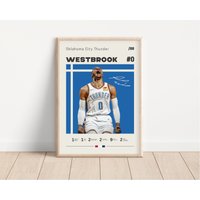 Russell Westbrook Poster, Oklahoma City Thunder, Nba Fans, Basketball Sport Geschenk Für Ihn von NordicPrintsAthletes
