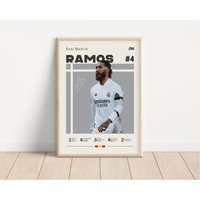 Sergio Ramos Poster, Real Madrid, Fußball Sport Geschenk Für Ihn von NordicPrintsAthletes