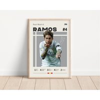 Sergio Ramos Poster, Real Madrid, Fußball Sport Geschenk Für Ihn von NordicPrintsAthletes