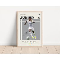 Vinicius Junior Poster, Real Madrid, Fußball Sport Geschenk Für Ihn von NordicPrintsAthletes