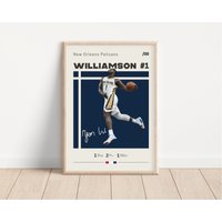 Zion Williamson Poster, New Orleans Pelicans, Nba Fans, Basketball Sportposter, Geschenk Für Ihn von NordicPrintsAthletes