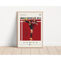 Zlatan Ibrahimucci Poster, Ac Mailand, Fußball Sport Geschenk Für Ihn von NordicPrintsAthletes