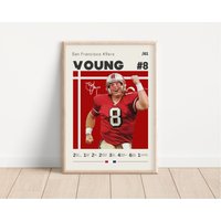 steve Young Poster, San Francisco 49Ers, Nfl Fan Geschenke, Fußball Sport Geschenk Für Ihn von NordicPrintsAthletes