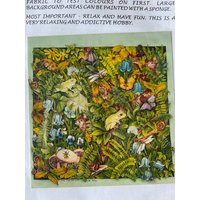 Diy Stoff Malerei Leicht Gemacht Vorgezogene Baumwollleinwand, Kissen Frösche Schmetterling Libelle Blumen Tropisch von NordicStarStudio