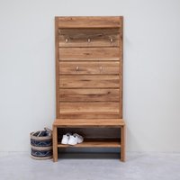 Wandgarderobe Aus Eiche Massivholz, Massivem Eichenholz von NordicStoryStore