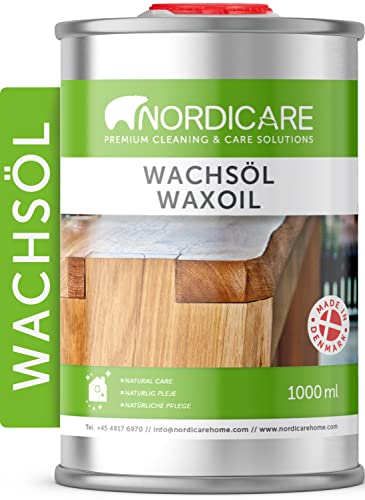 Nordicare Hartwachsöl [1L] farblos zur Holz-Pflege I Holzwachs farblos Öl für vielfältige Holzarten I Wachs Holzöl, Wachsöl für Holz, Holzpflegeöl von Nordicare