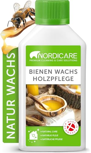 Nordicare Bienenwachs 250ml für Holz & Möbel - Holzpflege Bienen-Wachs für effektiven Holzschutz - Möbelpflege Holzwachs, Möbelwachs, Beeswax Wood Polish von Nordicare
