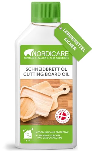 Nordicare Schneidebrett-Öl 500ml lebensmittelecht - Schneidbrett Holzöl zur effektiven Pflege - Holz Mineralöl für Schneidebretter, Cutting Board Mineral Oil von Nordicare