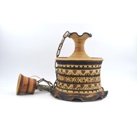 Mid-Century Jette Hellerøe Denmark Studiokeramik Hängelampe 1970S Danish Modern Art Kunstkeramik Design Lampe Unikat von NordicartsDE