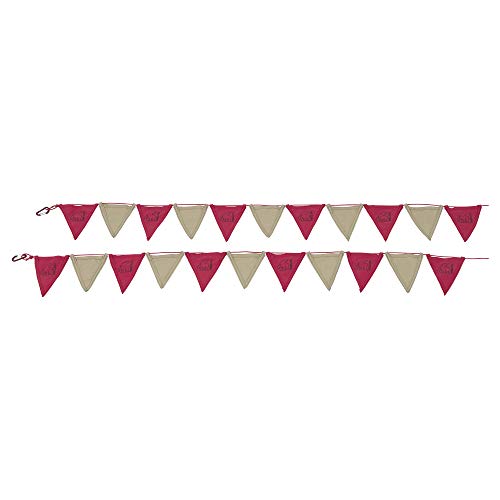 Nordisk Flag Lines 2-Pack Beige-Pink - Bunte verstellbare Fahnenkette, 2 Stück, Größe One Size - Farbe Cherry von Nordisk