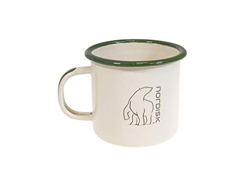Nordisk Madam Bla Cup Large 350 Ml Weiß - Robuste rostbeständige Retro Emaille Tasse, 350ml, Größe 350 ml - Farbe Cream von Nordisk