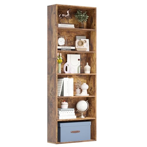 Nordivale Regal Holz 20 cm Tief, 6-Ebenen Bücherregal, Standregal, Offenes Regal Holz, Würfelregal, Gücherschrank, Bookshelf für Wohnzimmer, Schlafzimmer, Büro, Arbeitszimmer, 1 Pack von Nordivale