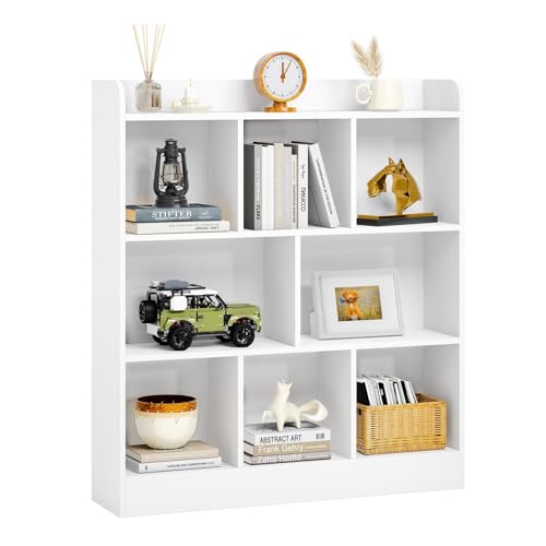 Nordivale Bücherregal Weiß, Regal Weiß, Würfelregal, Standregal, 8 offene Fächer horizontal vertikal oder kopfüber verwendbar für Wohnzimmer Schlafzimmer Büro Nordivale Bücherregal Weiß, Regal Weiß, Würfelregal, Standregal, 8 offene Fächer horizontal vertikal oder kopfüber verwendbar für Wohnzimmer Schlafzimmer Büro von Nordivale