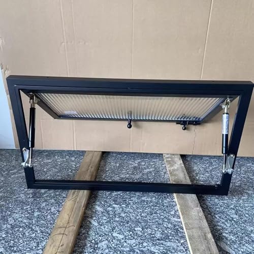 Hausdeko Schiebefenster, gestreiftes schwarzes Fenster für Schuppen, Keller Ersatzfenster mit Sicherheitsglas, für Bad, Garage, Hühnerstall, Scheune geeignet(Black,80 * 40cm/31.5 * 15.7in) von Nordivo