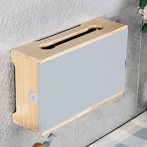 Holz Wandregal, WLAN Aufbewahrungsbox, Multifunktionaler Verstecker für Multimedia-Geräte, Abdeckung, Korb zum Verbergen für Zuhause und Büro(Brown/Gray,L47cm/18.5in) von Nordivo