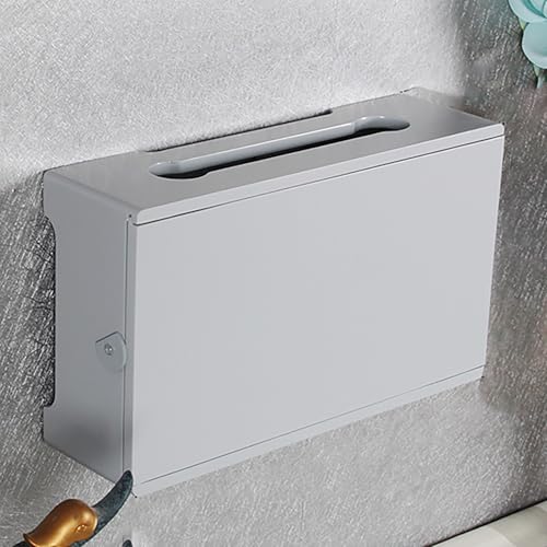 Holz Wandregal, WLAN Aufbewahrungsbox, Multifunktionaler Verstecker für Multimedia-Geräte, Abdeckung, Korb zum Verbergen für Zuhause und Büro(Gray,L34cm/13in) von Nordivo