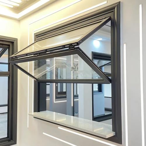Klappfenster Für Food Truck, Bündig Eingebautes Fenster Für Imbissstand, Schiebefenster Aus Glas Für Imbiss, Doppelschiebefenster, Vertikal Schiebbares Lüftungsfenster, Für Bar(WxH 30x50cm/11.8x19.7") von Nordivo