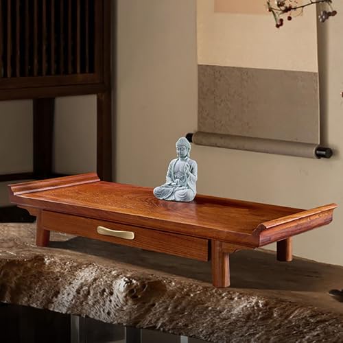 Nordivo Buddha Altar Schrank aus Holz mit Schubladen, Kleiner Altartisch aus Massivholz, Sockel für Buddhafigur, Chinesisches Feng Shui Regal, Räuchertisch(Brown,58 * 28 * 12CM/23 * 11 * 4.7") von Nordivo