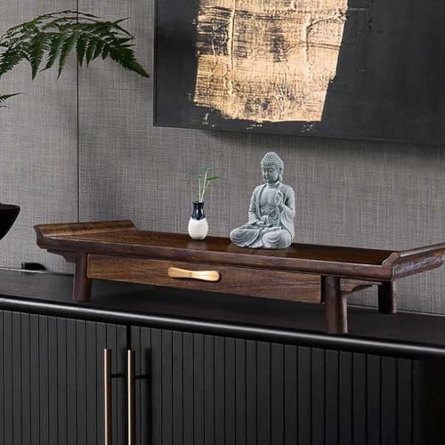 Nordivo Buddha Altar Schrank aus Holz mit Schubladen, Kleiner Altartisch aus Massivholz, Sockel für Buddhafigur, Chinesisches Feng Shui Regal, Räuchertisch(Walnut,68 * 30 * 18CM/26.7 * 12 * 7.1") von Nordivo