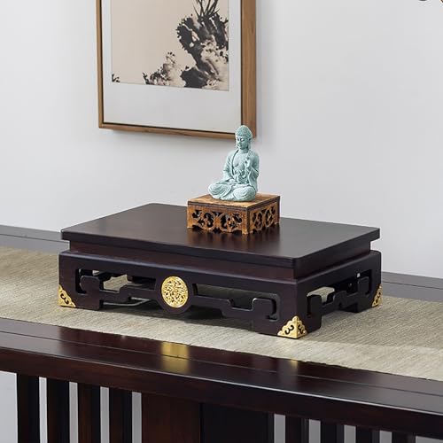 Nordivo Buddha-Schrein Buddha-Statue Opfer-Tisch, Bambus Puja-Tisch mit Stauraum, Tempel Buddha-Schrein, Chinesischer Feng Shui Guanyin Guan Gong Figurenständer für Tisch(L40cm/15.7in) von Nordivo