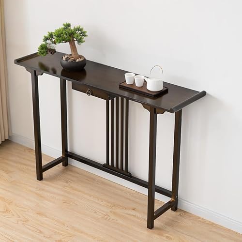 Nordivo Buddha Schrein Opfertisch Statue, Chinesisches Buddhistisches Altarregal, Gebetstisch für Meditation, Räuchertisch Puja Nische(Dark Brown,L120cm/47.2in) von Nordivo