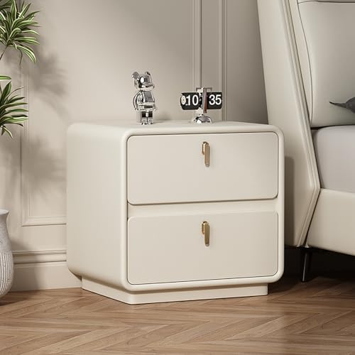 Nordivo Nachttisch Aus Holz,Nachttisch Mit Schubladen Für Schlafzimmermöbel,Moderne Einfache Schlafzimmer Beistell,für Wohnzimmer, Schrank(Creamy White,L50cm/19.6in) von Nordivo
