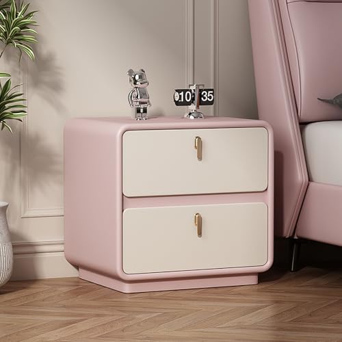 Nordivo Nachttisch Aus Holz,Nachttisch Mit Schubladen Für Schlafzimmermöbel,Moderne Einfache Schlafzimmer Beistell,für Wohnzimmer, Schrank(Pink,L50cm/19.6in) von Nordivo