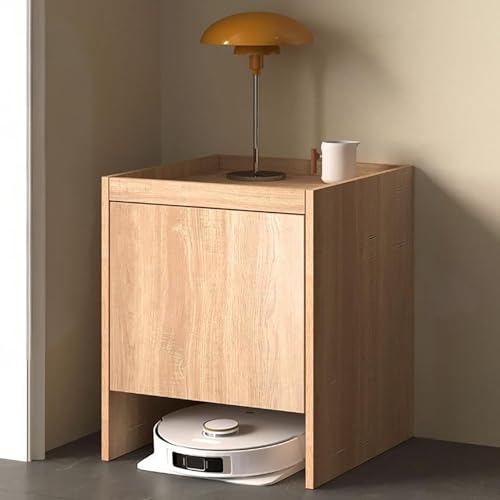 Nordivo Versteckter Staubsauger-Roboter-Schrank, Aufbewahrungsschrank mit Türen und Schubladen, Holz Beistelltisch, Freistehendes Regal für Zuhause oder Büro(Brown,H65cm/25.6in) von Nordivo