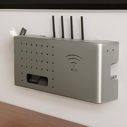 Nordivo WLAN Router Aufbewahrungsbox Wandmontage, WiFi Box Abdeckung, Kabelmanagement Regal für Wand, Router Schrank für Zuhause, Büro, Wohnzimmer(Gray,L40*20cm/15.7 * 7.8in) von Nordivo