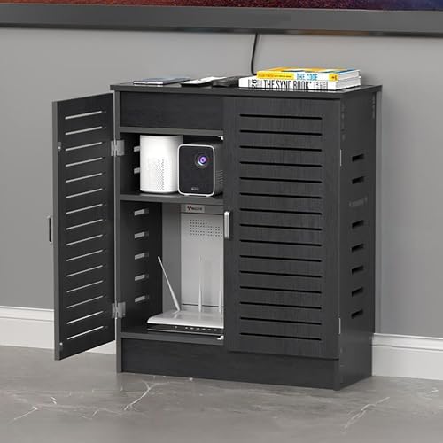 Nordivo WLAN Router Aufbewahrungsschrank, PVC Belüfteter Routerkasten, Modem Kabelmanagement Box, Steckdosen- und Kabelorganizer, Router Abdeckung für Zuhause und Büro(Gray,60x70x30cm/23.6x27.6x12) von Nordivo