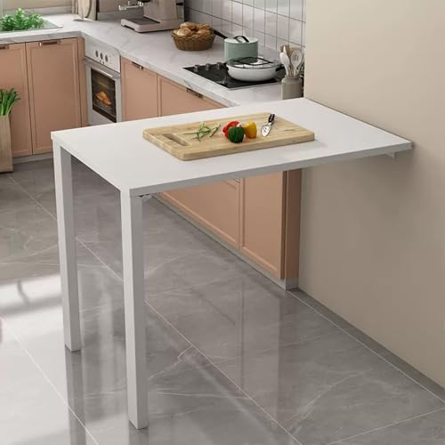 Nordivo Wandklapptisch,Wandklapptisch Küche,Klapptisch Wandmontage,Klapptisch Küche,Wandschreibtisch,Klapptisch Holz,Klappbarer Schreibtisch,Wand Montierter Klapptisch,Platzsparender(White,75x30cm) von Nordivo