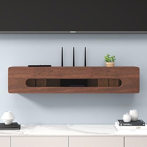 Nordivo Wandmontierte WLAN Router Box, Router Schrank für Büro und Zuhause, Router Abdeckung, Modem Kabel Router Hülle(Walnut,L27.5in/70cm) von Nordivo