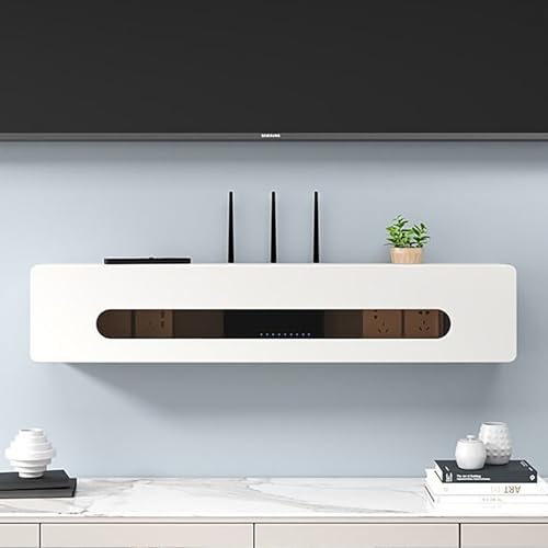 Nordivo Wandmontierte WLAN Router Box, Router Schrank für Büro und Zuhause, Router Abdeckung, Modem Kabel Router Hülle(White,L31.5in/80cm) von Nordivo