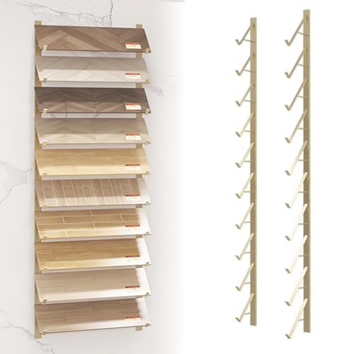 Nordivo Wandmontierter Musterhalter, 10-stöckiges Metall-Kachel-Display-Regal, Wandregal für Bodenfliesen/Quarzstein, Verstellbarer Vorlagen-Organizer für Türen, für Geschäfte(Gold,20.5 cm (8in)) Nordivo Wandmontierter Musterhalter, 10-stöckiges Metall-Kachel-Display-Regal, Wandregal für Bodenfliesen/Quarzstein, Verstellbarer Vorlagen-Organizer für Türen, für Geschäfte(Gold,20.5 cm (8in)) von Nordivo