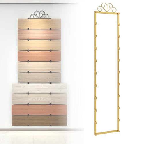 Nordivo Wandmontiertes Fliesenregal, Großer Metallständer Für Keramik-, Glas- Und Quarzsteinplatten, Marmor- Und Keramikplatten-Organizer, Materialmusterhalter Für Geschäfte(Gold,21 cm/8.27 in) von Nordivo