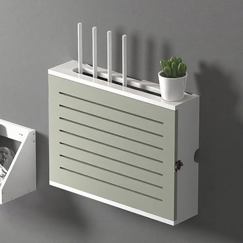 WLAN Router Aufbewahrungsbox, Wandregal Router Versteck, Korb zum Verbergen des Routers, Wandhalterung Ohne Bohren, für Büro und Zuhause(White/Gray,L42.4cm/16.6in) von Nordivo