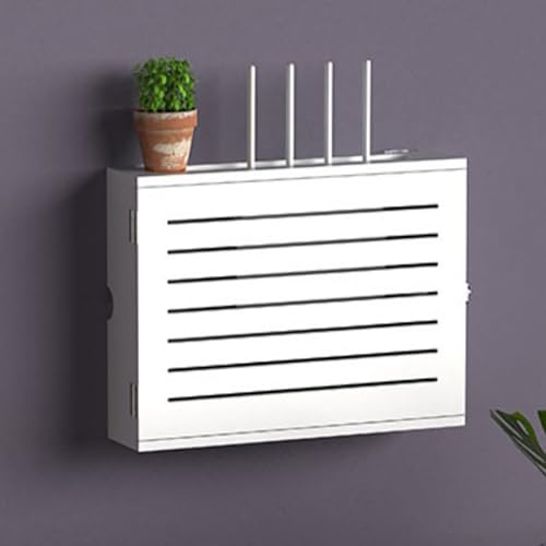 WLAN Router Aufbewahrungsbox, Wandregal Router Versteck, Korb zum Verbergen des Routers, Wandhalterung Ohne Bohren, für Büro und Zuhause(White,L52.4cm/20.6in) von Nordivo