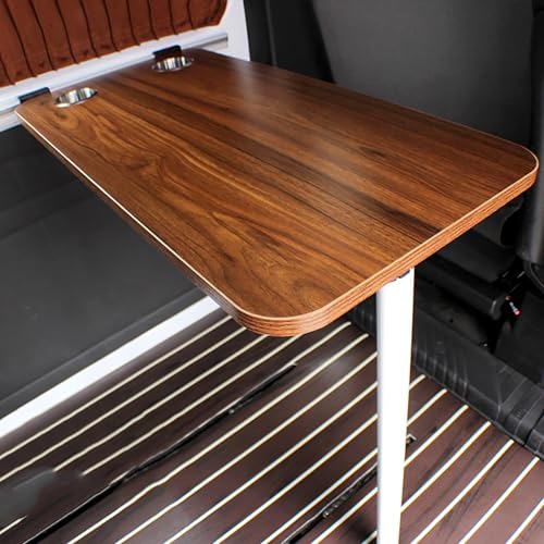 Wohnmobil-Wandklapptisch,Wandklapptisch für Wohnmobile,Bootstisch 2 Getränkehaltern,Klappbarer Esstisch,RV-Klapptisch mit Mehrschichtiger Holzplatte,seitlich hängender Klapptisch für Wohnmobile(Dark b von Nordivo