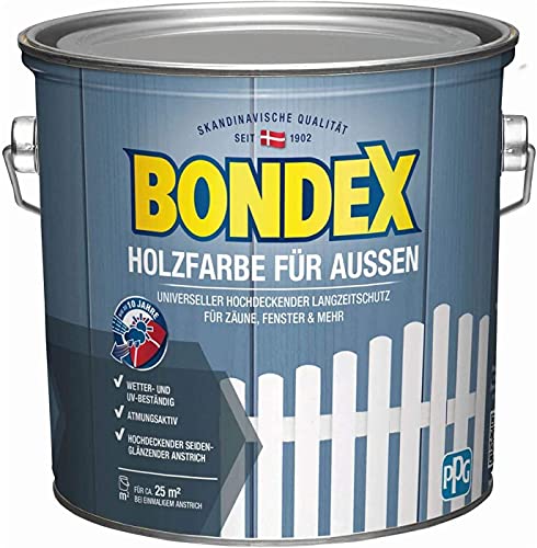 Bondex Holzfarbe für Außen 7,5l (inkl. Nordje Flächenstreicher) (Weiß) von Nordje