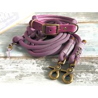 Neu Tauleine Und Halsband Set Malve Antik Messing Verstellbar von NordlichtDogsShop