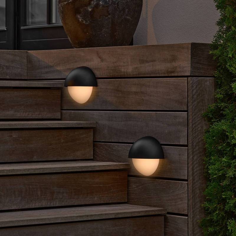 Außenwandleuchte Scorpius Round, schwarz, Kunststoff von Nordlux