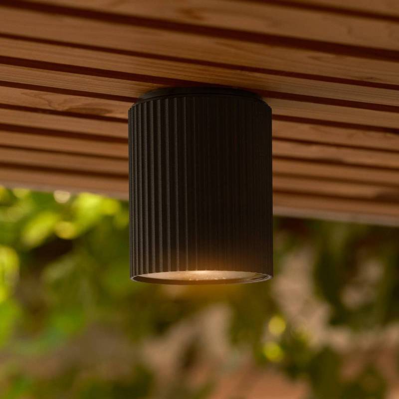 Deckenleuchte Kyklop Ripple, schwarz, Aluminium, GU10 von Nordlux