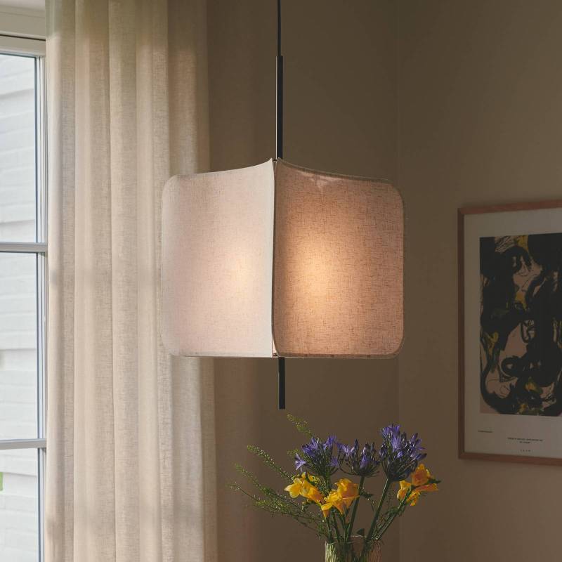 Hängeleuchte Tinto, Textilschirm dreieckig, schwarz/beige von Nordlux