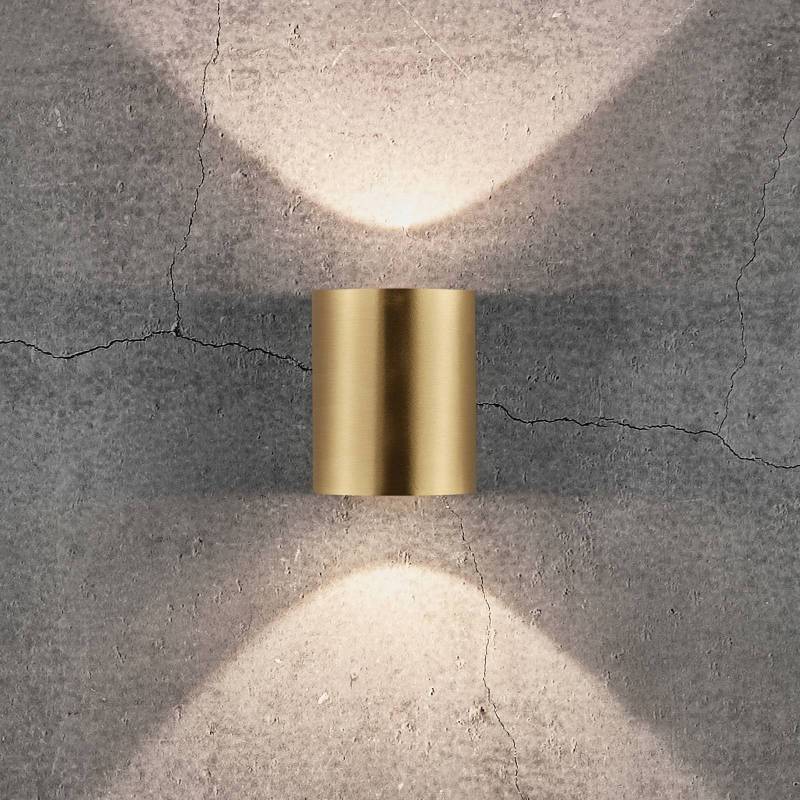 LED-Außenwandleuchte Canto 2, 10 cm, messing von Nordlux