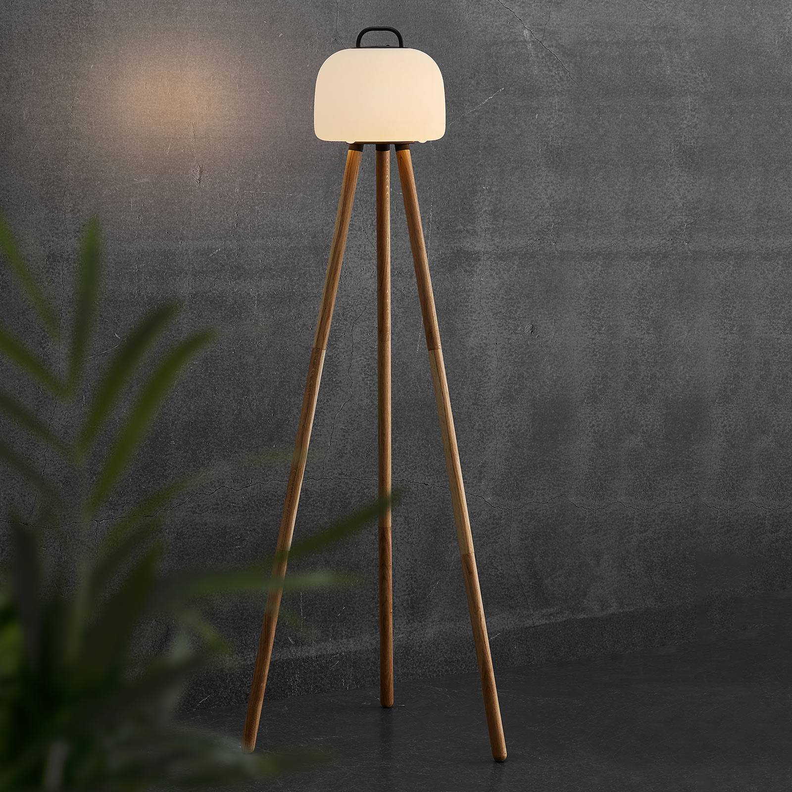 LED-Stehleuchte Kettle Tripod Holz, Schirm 22cm von Nordlux